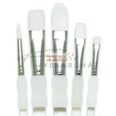 Kreatív hobby - Ecsetkészlet - White taklon, vegyes - Soft Grip - 5db