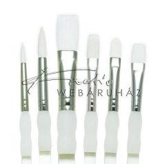 White taklon ecsetek alapkészlet - Soft Grip - 6db-os készlet