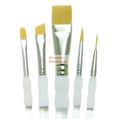 Kreatív hobby - Ecsetkészlet - Gold taklon - Soft Grip - 5db