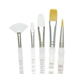   Ecsetkészlet, Soft Grip hosszú nyelű ecsetek TAKLON válogatás