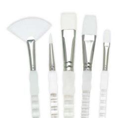 Ecsetkészlet, Soft Grip hosszú nyelű ecsetek White Taklon