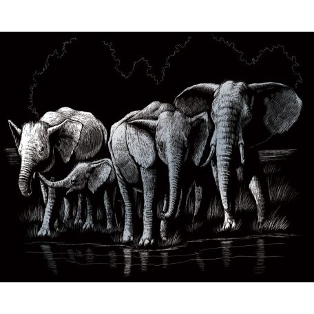 Képarcoló készlet - Elefánt csorda