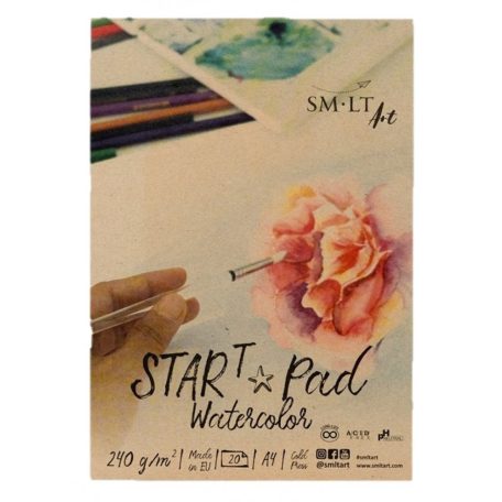Akvarelltömb - SMLT START PAD Watercolor 240gr, 20 lapos A4