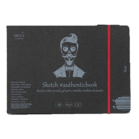 Pasztelltömb - SMLT Sketch authenticbook Fekete, 165gr, 18 lapos, 17,6x24,5cm