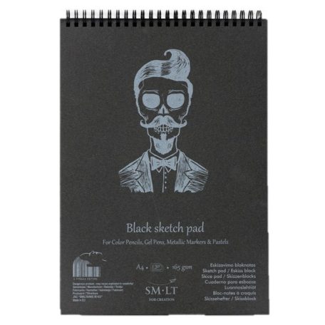 Pasztelltömb - SMLT Black Sketch Pad 165gr - 20 lapos A5
