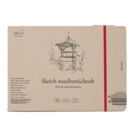 Vázlattömb - SMLT Sketch authenticbook - Natúr fehér, 100gr, 32 lapos, 17,6x24,5cm