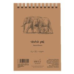   Vázlattömb - SMLT Sketch Pad - Natúr barna, 135 gr, 80 lapos A5