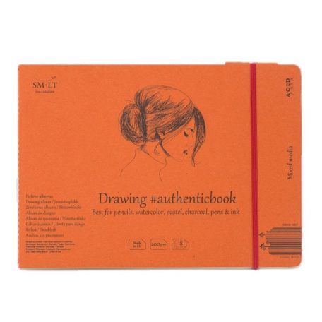 Vázlat- és festőtömb - SMLT Drawing authenticbook - Mixed Media 200gr, 18 lapos, 17,6x24,5cm