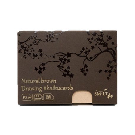Natúr barna kártyák dobozban - SMLT Natural brown haikucards - 325gr, 22 lapos, 14,7x10,6cm