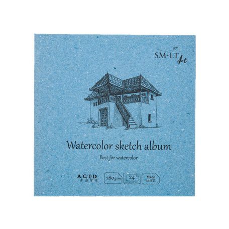 Akvarell mini album - SMLT Watercolor sketch album 280gr,  14x14cm