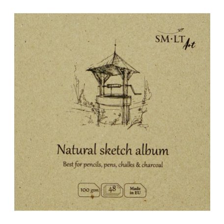 Mini album natúr fehér - SMLT Natural sketch album 100gr, 48 lapos, 14x14cm