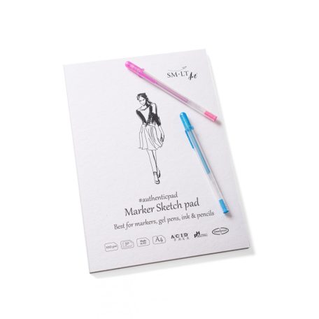 Markertömb - SMLT Marker Sketch Pad Authenticpad, 100gr 50 lapos A4, ragasztott