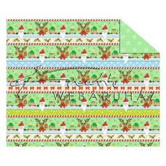   Kartonpapír - Karácsony, Télapó és a manók sormintás Karton, 300 g, 1 lap