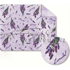 Kartonpapír - Levendula Mediterrán mintás karton, 1 lap