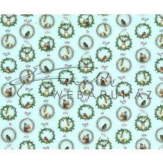 Kartonpapír csomag - Karácsony, Téli álom Díszes koszorúk madarakkal és erdei állatokkal