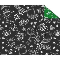 Kartonpapír - Suli minta 1, két oldalas iskolatábla fekete/zöld Back to school Karton 1 lap