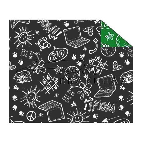 Kartonpapír - Suli minta 1, két oldalas iskolatábla fekete/zöld Back to school Karton 1 lap