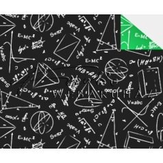 Kartonpapír - Suli minta 2, két oldalas iskolatábla képletekkel fekete/zöld Back to school
