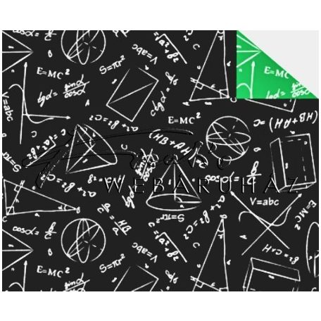 Kartonpapír - Suli minta 2, két oldalas iskolatábla képletekkel fekete/zöld Back to school