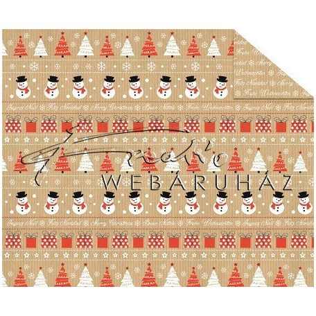 Kartonpapír - Karácsony ünnepe Hóember, karácsonyfa sormintás Karton, 300g, 1 lap