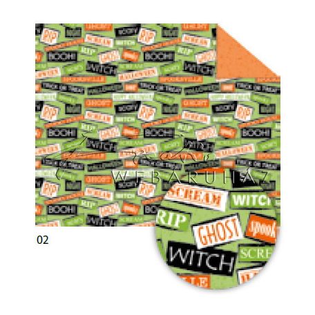 Halloween színes karton - Halloween témájú színes feliratos karton, 300gr, 1 lap