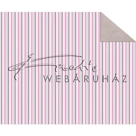 Kartonpapír - Babaváró rózsaszín, csíkos mintás karton, 1 lap