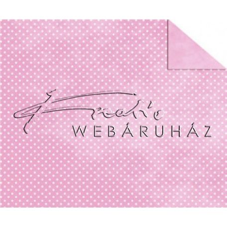 Kartonpapír - Babaváró, rózsaszín alapon, apró fehér pöttyös mintás karton, 1 lap