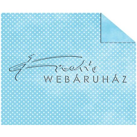 Kartonpapír - Babaváró, kék alapon, apró fehér pöttyös mintás karton, 1 lap