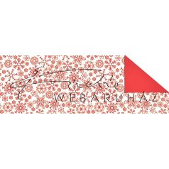 Kartonpapír - Karácsonyi Jule piros mozaikrajzos mintás karton, Hópehely motívumokkal 1lap