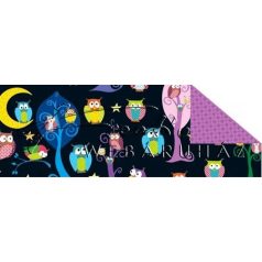 Kartonpapír - Mesevilág Éjszakai baglyok a varázserdőben - mintás karton, színes bagoly