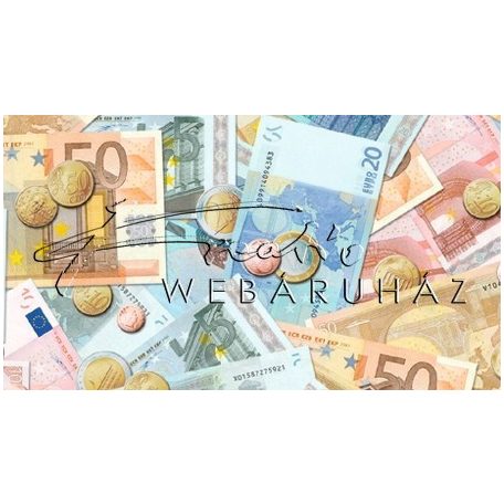 Euró bankjegy és érme mintás, Karton