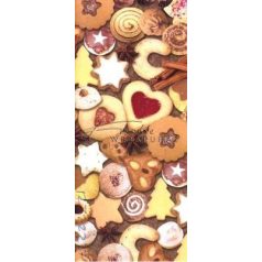   Kartonpapír - Karácsonyi hangulat, linzer és karácsonyi süti mintás karton, 29,5x20 cm, 1 lap