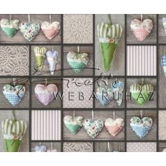 Kartonpapír - Skanzen Kézműves szívek fotómontázs mintás Karton, 300g, 1 lap