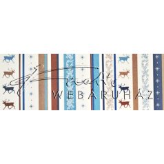   Kartonpapír - Karácsony, kék, Rénszarvas csíkos tapéta mintás Karton, 29,5x20cm, 1 lap