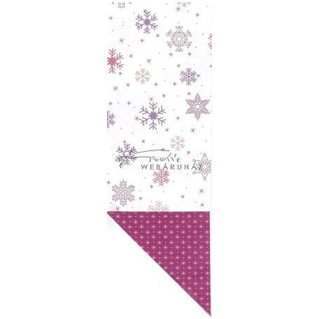 Kartonpapír - Karácsonyi aprómintás karton, lilás hópehely motívumokkal, 29,5x20cm, 1 lap