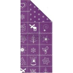 Karácsonyi lila motívumok, karton