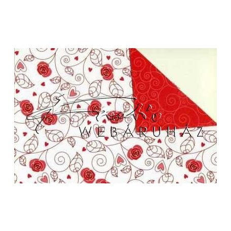 Kartonpapír - Joly Piros rózsás, Karton