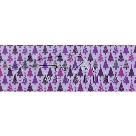 Kartonpapír - Karácsony Lila fenyőfák, mozaik mintás karton, 29,5x20cm, 1 lap