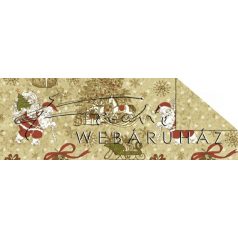 Kartonpapír - Karácsony Vintage Télapó megérkezett, karácsonyfa, hintaló mintás Karton, 300g