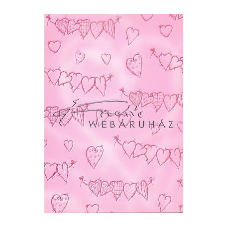 Kartonpapír - Szívdobbanás Rózsaszín skiccelt szív mintás Karton, 29,5x20cm, 1 lap