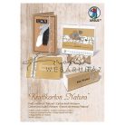 Natúr kartonpapír csomag A/4, 250 g, 16 lap - Csíkozott nátron karton, 4 színben