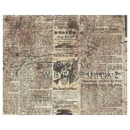Kartonpapír - Vintage újságpapír mintás, karton 29,5x20cm
