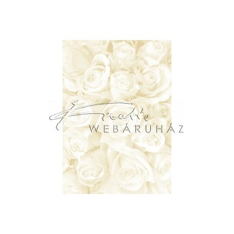 Kartonpapír - Esküvői Starlight karton, Nagy krém és arany rózsa mintás design karton, A4 - 5 lap