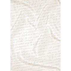   Kartonpapír - Esküvői metálfényű ezüst és és fehér színű antik kézírás mintás karton, A4 - 1 lap