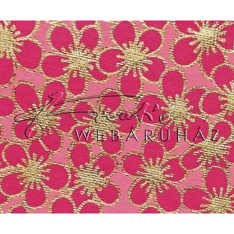 Dekorpapír - India style Rashmika 04 motívum, kézzel készített  papír, Rózsaszín-arany