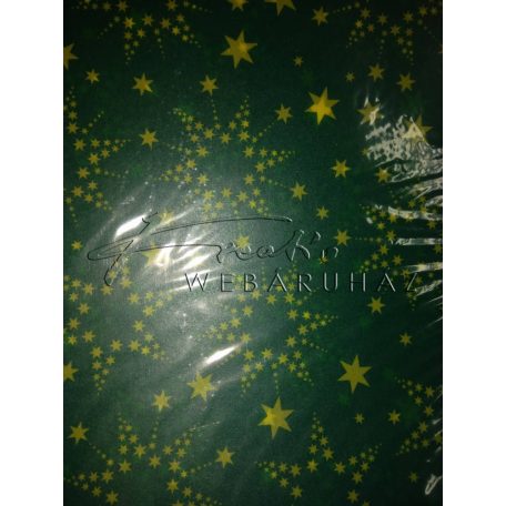 Transzparens papír - Zöld színű csillag mintás