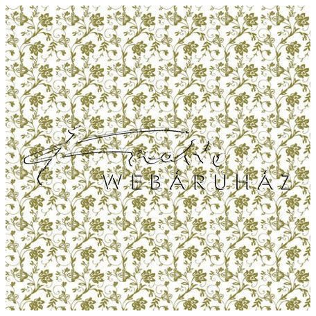 Design Papír - Óarany virágos - fehér színű, gyöngyház fényű papír 120gr