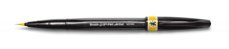 Pentel Brush Sign Pen Artist vékony ecsettoll - okkersárga 